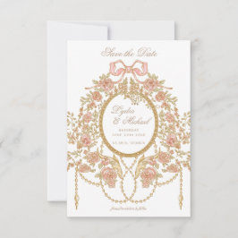French Rococo Rose Monogram Wedding Spara Datumet