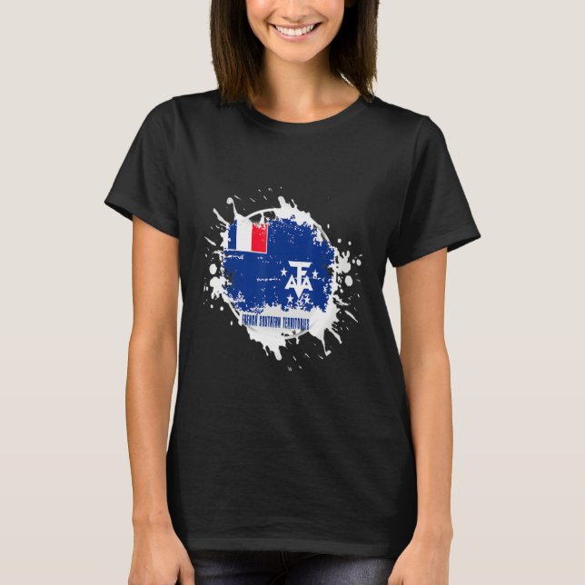 French Southern Territories Splash T Shirt (Framsida)