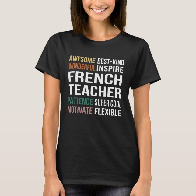 French Teacher  Appreciation T Shirt (Framsida)