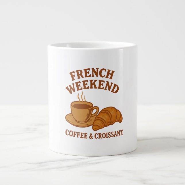 French Weekend Tee – Coffee & Croissant Jumbo Mugg (Framsidan)
