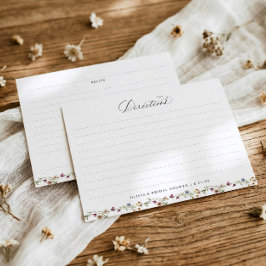 French Wildflowers Botanical Bridal Shower Recipe Tilläggskort