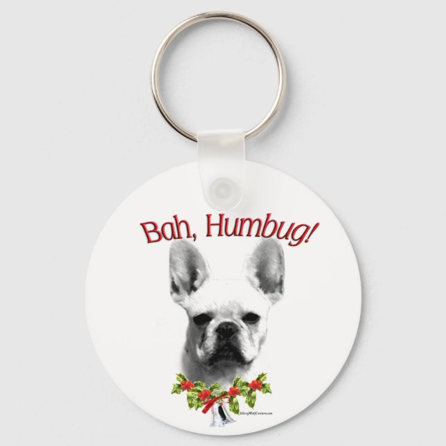 Frenchie Bah Humbug Keychain Nyckelring (Framsida)