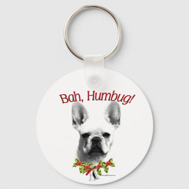 Frenchie Bah Humbug Keychain Nyckelring (Framsida)