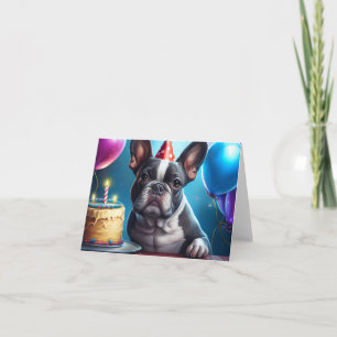 Frenchie Birthday Bash: A Cute Fransk Bulldog Kort