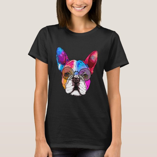 Frenchie Bulldog Cute Fransk Bulldog Hund design T Shirt (Framsida)