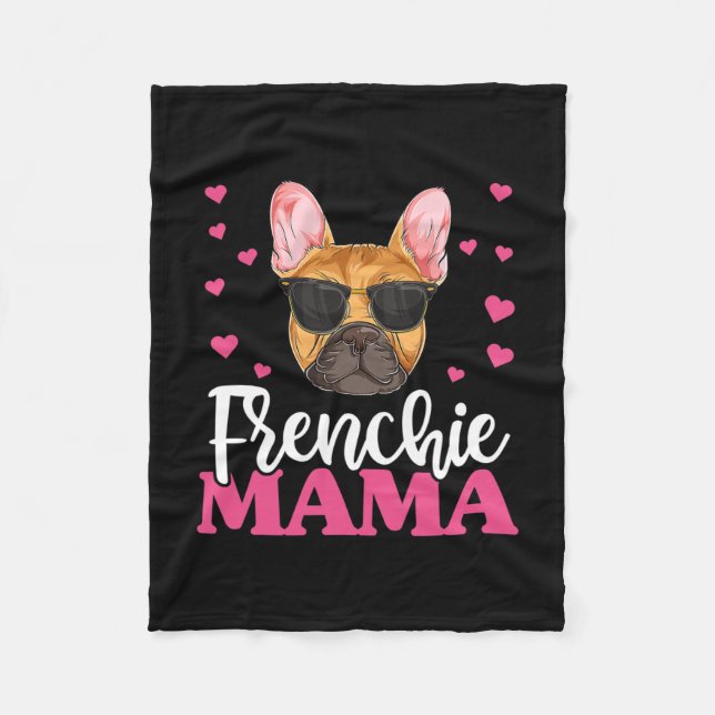 Frenchie Bulldog Mamma Fleecefilt (Framsidan)