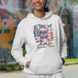 Frenchie Bulldog Mamma Patriotisk USA Flagga T Shirt