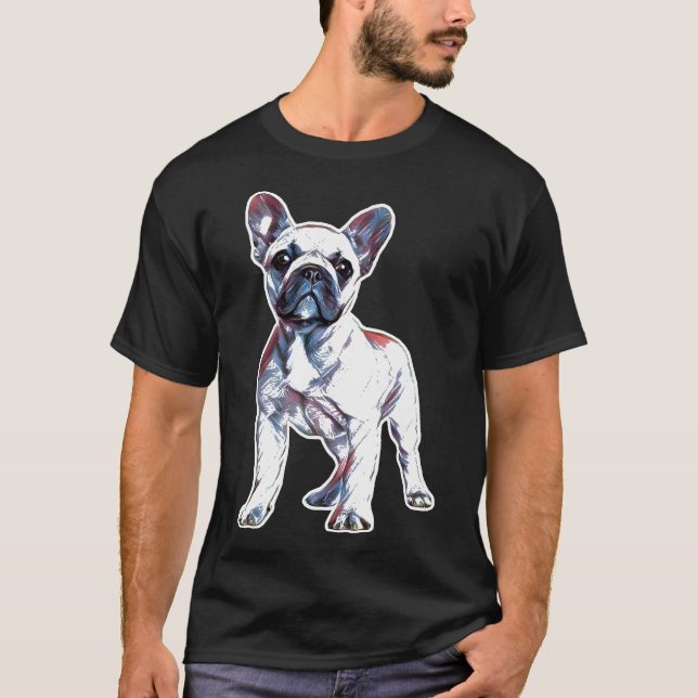 Frenchie Cute Fransk Bulldog Fransk Puppy Hund Tee (Framsida)