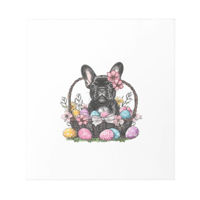 Frenchie Dog Easter Frenchie Dog Eggs Artwork T-Sh Anteckningsblock (Framsida)