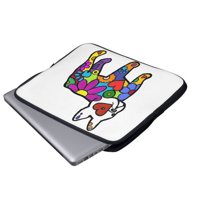 Frenchie driver vitbakgrund laptop fodral (Framre botten)