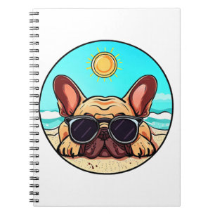 Frenchie Enjoying Beach Anteckningsbok