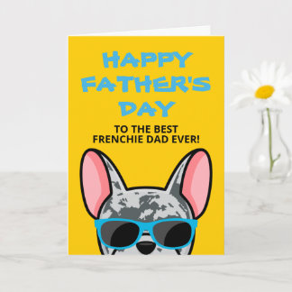 Frenchie Fars dag Blå Merle Fransk Bulldog Kort