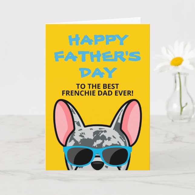 Frenchie Fars dag Blå Merle Fransk Bulldog Kort (Liten växt)