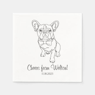 Frenchie Fransk Bulldog Anpassningsbar.Napkin Hund Pappersservett