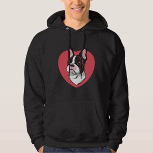 Frenchie Fransk Bulldog Black and White Colorfull Hoodie