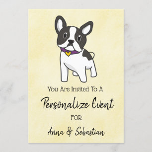 *~* Frenchie Fransk Bulldog Evenemang Söt Inbjudan