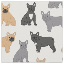 Frenchie Fransk Bulldog Fabric - Plocka Färg!