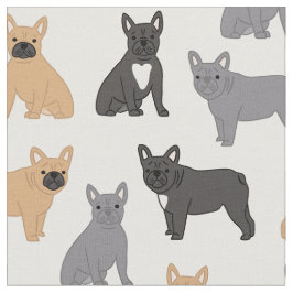 Frenchie Fransk Bulldog Fabric - Plocka Färg! Tyg