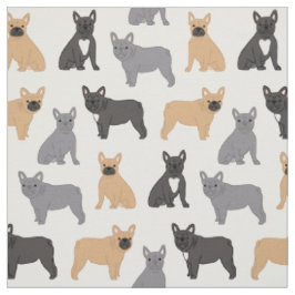 Frenchie Fransk Bulldog Fabric - Plocka Färg! Tyg