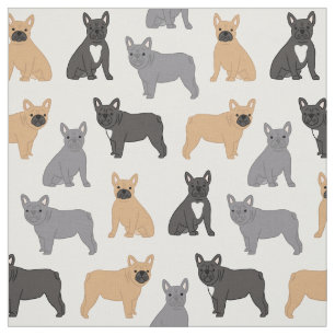 Frenchie Fransk Bulldog Fabric - Plocka Färg! Tyg