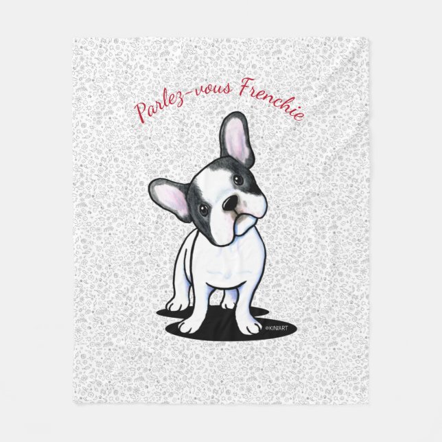 Frenchie Fransk Bulldog Fleecefilt (Framsidan)