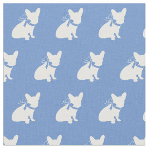 Frenchie Fransk Bulldog Hund Frenchy Light Blue Tyg