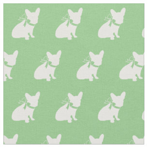 Frenchie Fransk Bulldog Hund Frenchy Sage Grönt Tyg