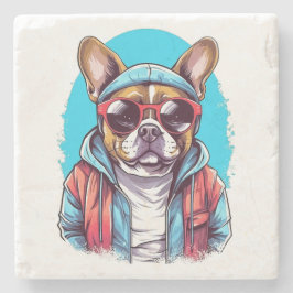 Frenchie Fransk Bulldog Hund Stenunderlägg