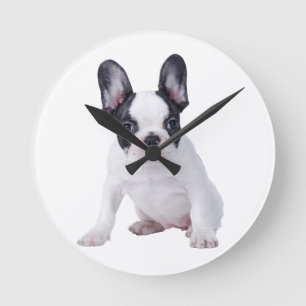 Frenchie - Fransk bulldog puppy Rund Klocka