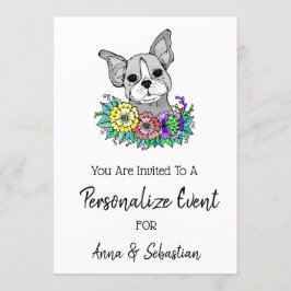 *~* Frenchie Fransk Bulldog Söt Evenemangs Inbjud Inbjudningar