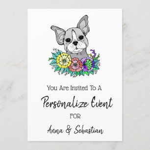 *~* Frenchie Fransk Bulldog Söt Evenemangs Inbjud Inbjudningar