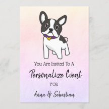 *~* Frenchie Fransk Bulldogg Evenemang Söt Inbjuda