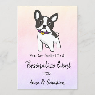*~* Frenchie Fransk Bulldogg Evenemang Söt Inbjuda Inbjudningar
