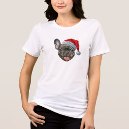 FRENCHIE fransk bulldogg jultomte hatt god jul T Shirt