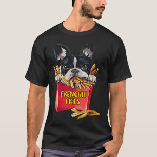 Frenchie Fries Fransk Bulldog Hund Mamma Pappa Man T Shirt