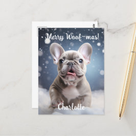 Frenchie Frosty Bliss Anpassade Vykort