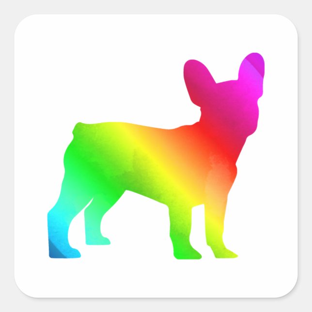 Frenchie Fyrkantigt Klistermärke (Framsida)