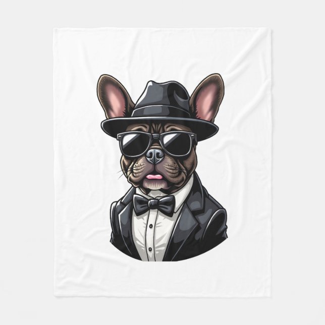 Frenchie Gangster Fleecefilt (Framsidan)