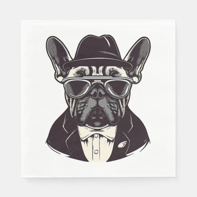 Frenchie Gangster Pappersservett (Framsidan)