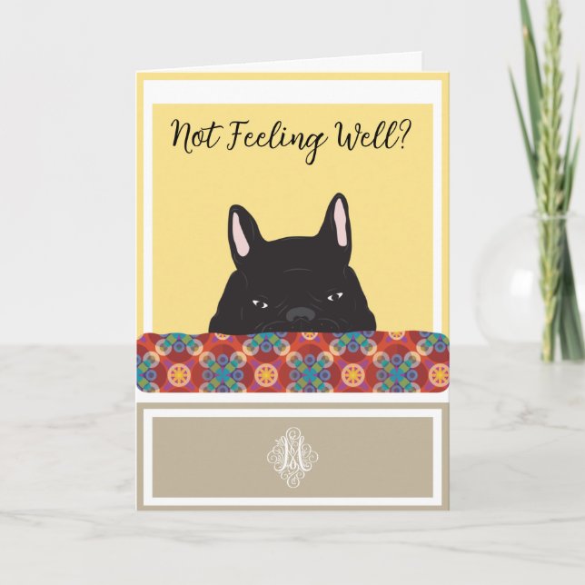 Frenchie Get well Card Tack Kort (Framsida)