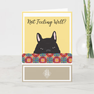 Frenchie Get well Card Tack Kort