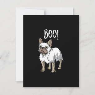Frenchie Ghost Costume Funny Bulldog Halloween Tack Kort