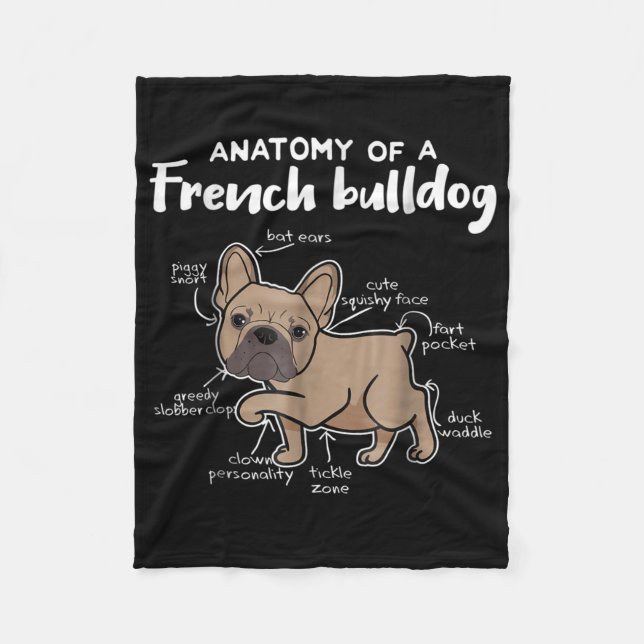 Frenchie Gift| Anatomi hos en Fransk bulldog-gåva Fleecefilt (Framsidan)