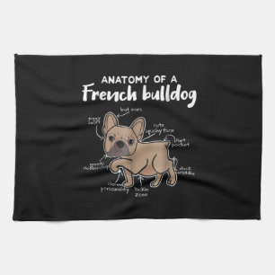 Frenchie Gift  Anatomi hos en Fransk bulldog-gåva Kökshandduk