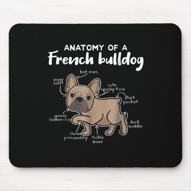 Frenchie Gift | Anatomi hos en Fransk bulldog-gåva Musmatta (Framsidan)