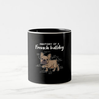Frenchie Gift| Anatomi hos en Fransk bulldog-gåva Två-Tonad Mugg