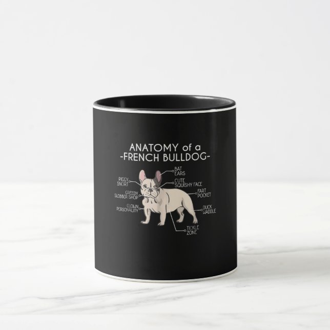 Frenchie Gift | Anatomi hos en Fransk Bulldog Mugg (Center)