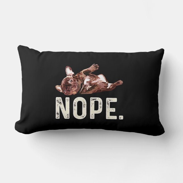 Frenchie Gift | Fransk Bulldog Nope. Lumbarkudde (Framsida)