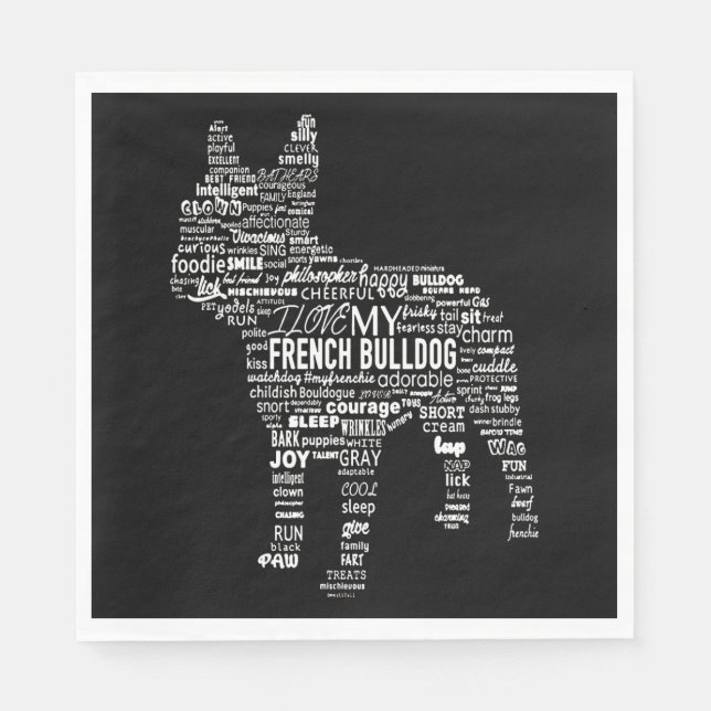 Frenchie Gift | I Kärlek My French Bull Dog Pappersservett (Framsidan)