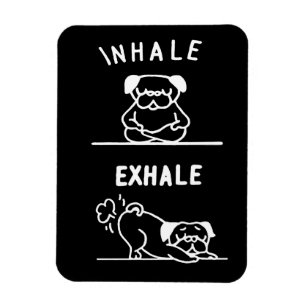 Frenchie Gift Inhale Exhale Fransk Bulldog Magnet
